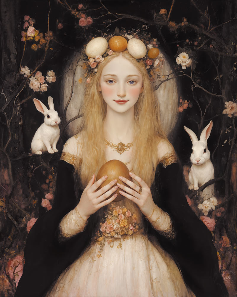 Ostara Goddess Artwork by Marina Marchione at Heavenly & Holy at Etsy